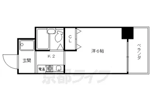 Gloire烏丸五条【1001号室】の間取り