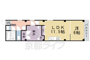 コンツェルト四条西洞院【401号室】の間取り