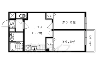 シャトル京都駅【1階】の間取り