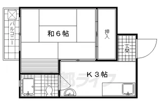 東福寺ハイツ【402号室】の間取り