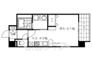 ベラジオ京都神泉苑【6階】の間取り