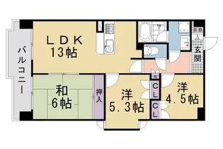 ミドレスト唐橋【603号室】の間取り