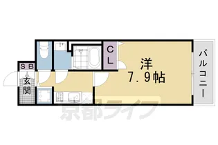 アスヴェル京都東寺前【3階】の間取り