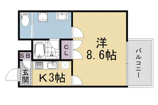 MONO COMODO 御前 B棟【4階】の間取り