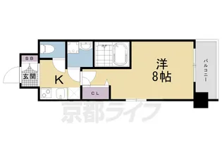 アーバンフラッツ五条堀川【1301号室】の間取り