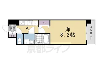 アーバンフラッツ五条堀川【502号室】の間取り