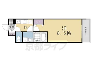 アーバンフラッツ五条堀川【1104号室】の間取り