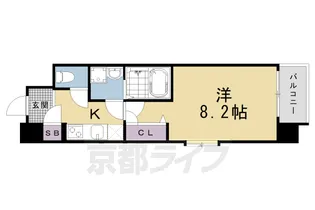 アーバンフラッツ五条堀川【1311号室】の間取り