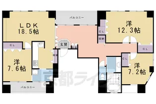 CoCo五条大宮【7階】の間取り