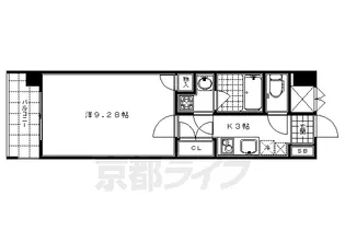 アビターレ油小路【102号室】の間取り