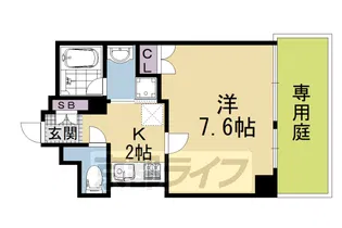 ベラジオ五条堀川Ⅱ【1階】の間取り