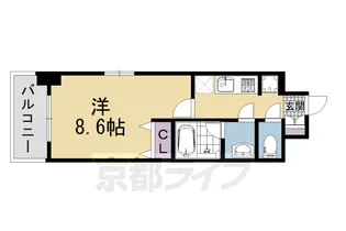 ベラジオ五条堀川Ⅱ【7階】の間取り