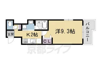 ベラジオ五条堀川Ⅱ【4階】の間取り