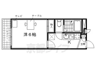 レオパレス西七条【2階】の間取り