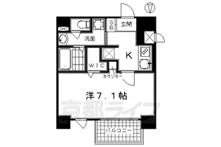 アクロス京都七条鴨川御苑【201号室】の間取り