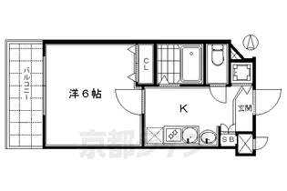 アクロス京都七条鴨川御苑【503号室】の間取り