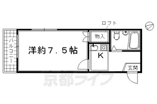 レオパレスシティー西大路【202号室】の間取り