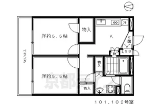 レオパレスプリオール東山Ⅱ【102号室】の間取り