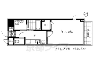 ヌウボー塩小路【1階】の間取り