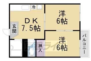 タウニィウエノB棟【2階】の間取り