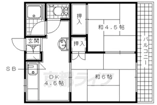 辻ニューコーポ【201号室】の間取り