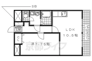 グラフィーネ槇島【102号室】の間取り