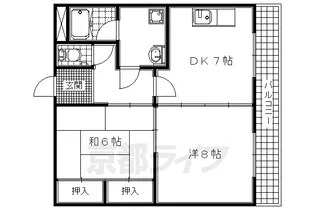 メゾンドゥ木幡【205号室】の間取り
