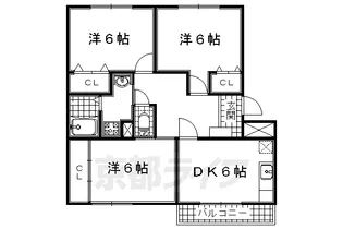 京都府久世郡久御山町佐山【マンション】の間取り