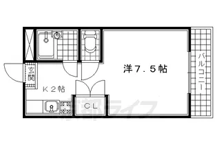1Kの間取り画像