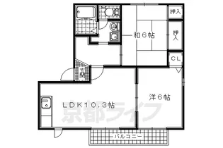 京都府城陽市寺田【アパート】の間取り