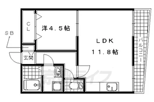 京都府宇治市広野町【アパート】の間取り