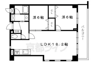ランブラス宇治【403号室】の間取り