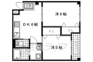 京都府宇治市五ケ庄【マンション】の間取り