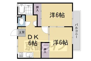 メゾンレポス伊勢田【102号室】の間取り