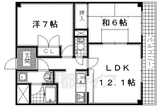 サンライズ城陽【505号室】の間取り
