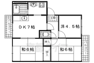 プラシーボUji A棟【1階】の間取り