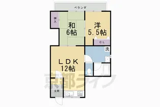 中辻ハイツ【202号室】の間取り