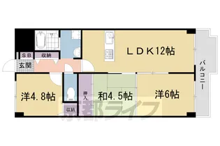 京都府宇治市木幡【マンション】の間取り