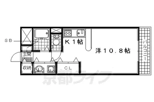 京都府宇治市伊勢田町【マンション】の間取り