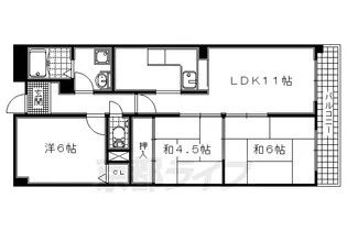 ユニライフ宇治六番館【4階】の間取り
