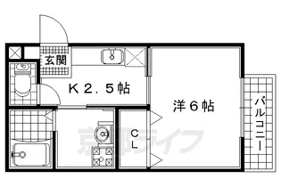 ラ・クージュ【1階】の間取り