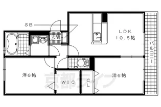 京都府城陽市富野【アパート】の間取り