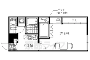 京都府宇治市五ケ庄【アパート】の間取り