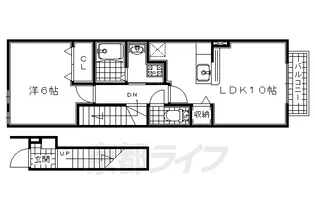 京都府城陽市富野【アパート】の間取り