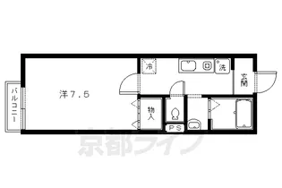 エランピタール北山【108号室】の間取り