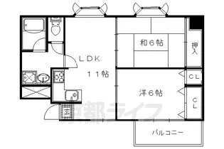 ノースウェーブ北山【402号室】の間取り