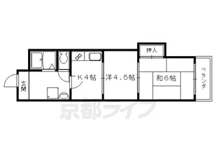 京都ノーザンフラット【206号室】の間取り
