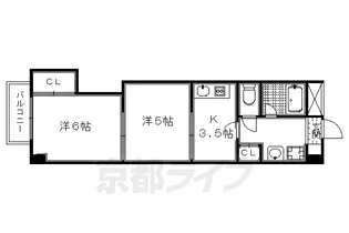 京都府京都市北区紫野西泉堂町【マンション】の間取り