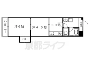 京都ノーザンフラット【4階】の間取り
