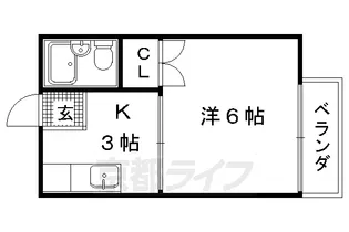 京都府京都市上京区如水町【アパート】の間取り